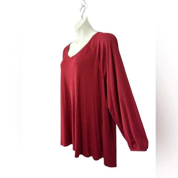 Lane Bryant, Plus Size Relaxed Tunic Top, 3X, Red - Picture 7 of 10
